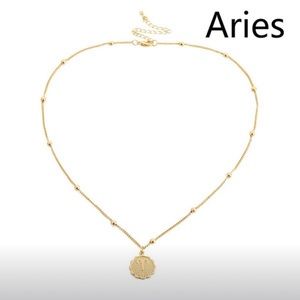 Aries Constellation Gold Stainless Steel Necklace